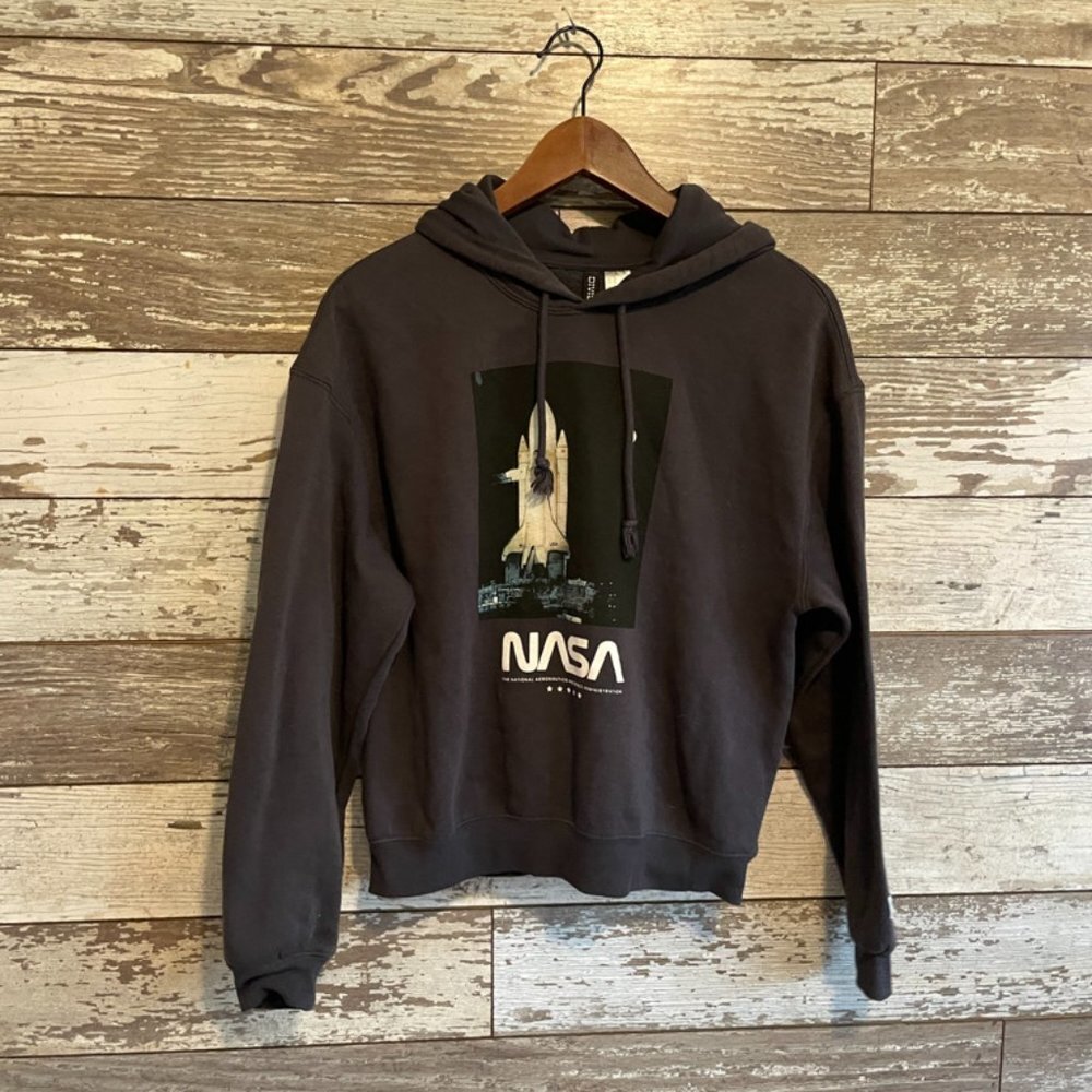 Nasa Space Launch Divided Black Fleece Women's Pullover Hoodie